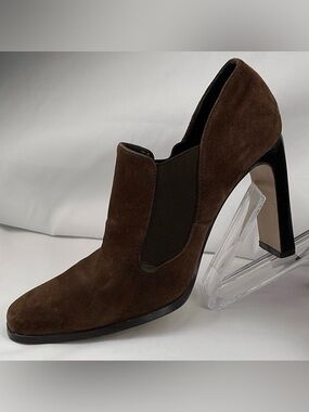 Bijou Luxe Chic Brown Suede Women's Heels